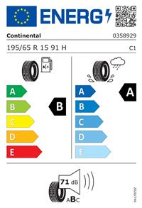 Efficiency label - Continental, EcoContact 6 195/65 R 15